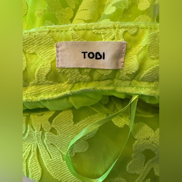 Lace Neon Green Skirt - Sz S - Picture 3 of 6